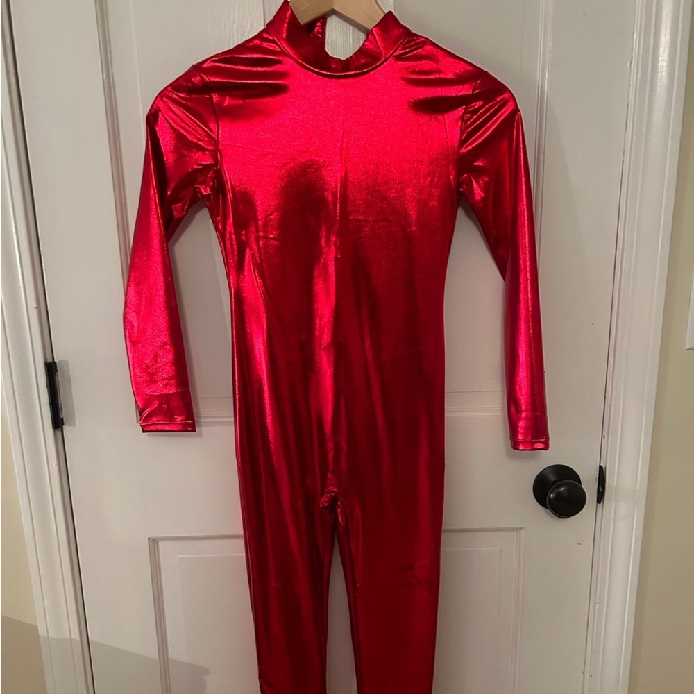 Red long sleeve leotard